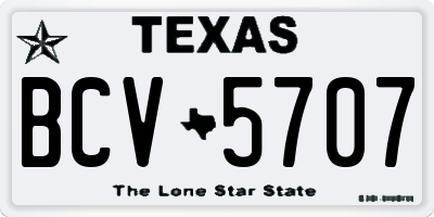 TX license plate BCV5707