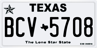 TX license plate BCV5708