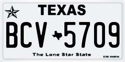 TX license plate BCV5709