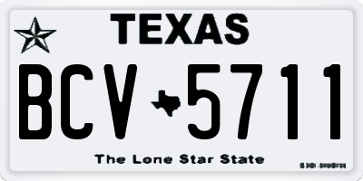 TX license plate BCV5711