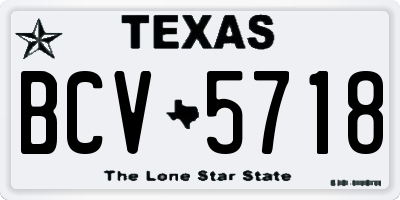 TX license plate BCV5718