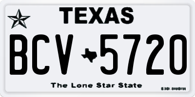 TX license plate BCV5720