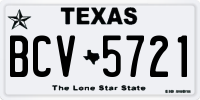 TX license plate BCV5721