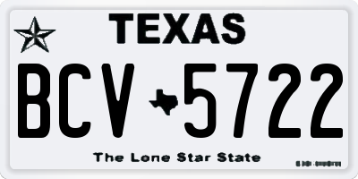 TX license plate BCV5722