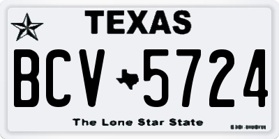 TX license plate BCV5724