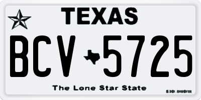 TX license plate BCV5725