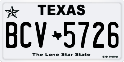 TX license plate BCV5726