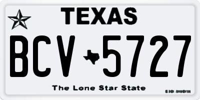 TX license plate BCV5727