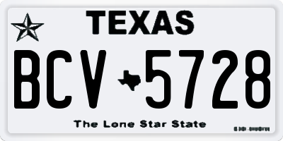 TX license plate BCV5728