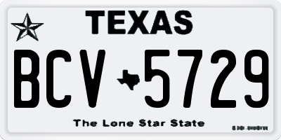 TX license plate BCV5729