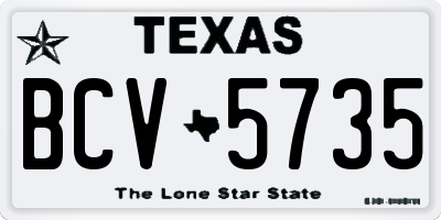 TX license plate BCV5735