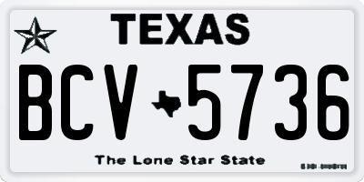 TX license plate BCV5736