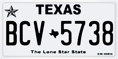 TX license plate BCV5738