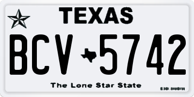 TX license plate BCV5742