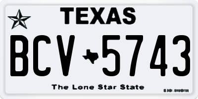 TX license plate BCV5743