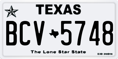 TX license plate BCV5748