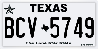 TX license plate BCV5749