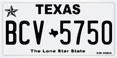 TX license plate BCV5750