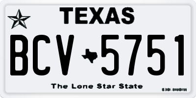 TX license plate BCV5751