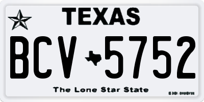 TX license plate BCV5752