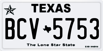 TX license plate BCV5753