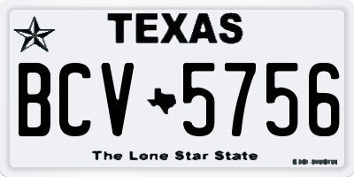 TX license plate BCV5756