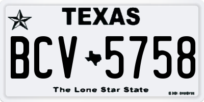 TX license plate BCV5758