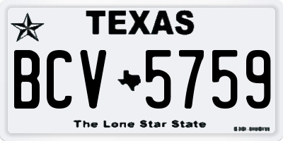 TX license plate BCV5759