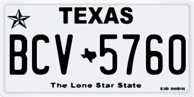 TX license plate BCV5760