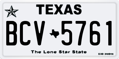 TX license plate BCV5761
