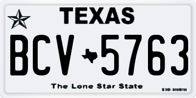 TX license plate BCV5763