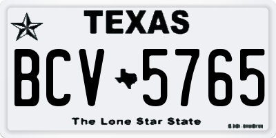 TX license plate BCV5765