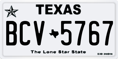 TX license plate BCV5767