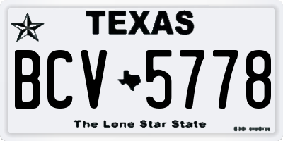 TX license plate BCV5778