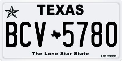 TX license plate BCV5780