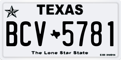 TX license plate BCV5781