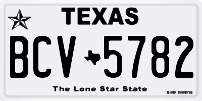 TX license plate BCV5782