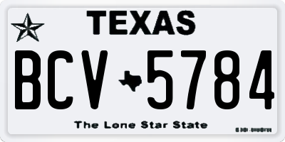 TX license plate BCV5784