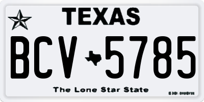 TX license plate BCV5785