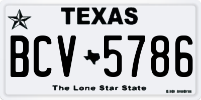TX license plate BCV5786