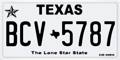 TX license plate BCV5787