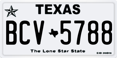 TX license plate BCV5788