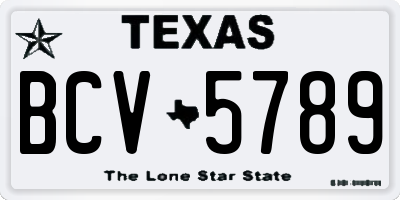 TX license plate BCV5789