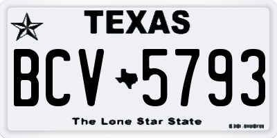 TX license plate BCV5793