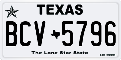 TX license plate BCV5796