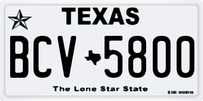 TX license plate BCV5800