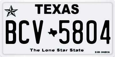 TX license plate BCV5804