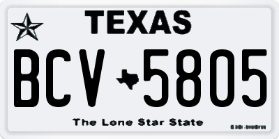 TX license plate BCV5805