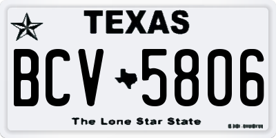 TX license plate BCV5806