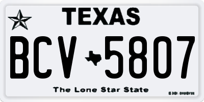 TX license plate BCV5807